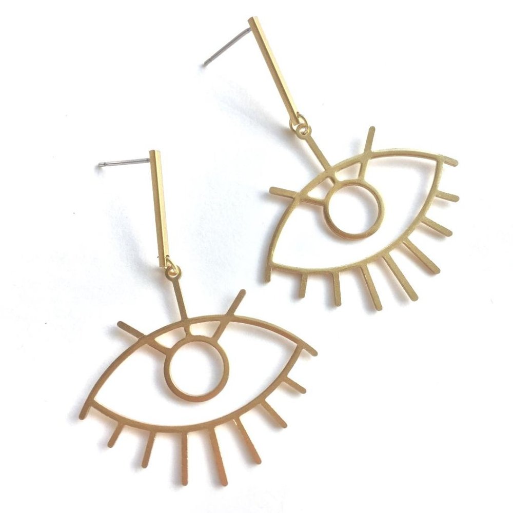 Long Lash Evil Eye Post Earrings
